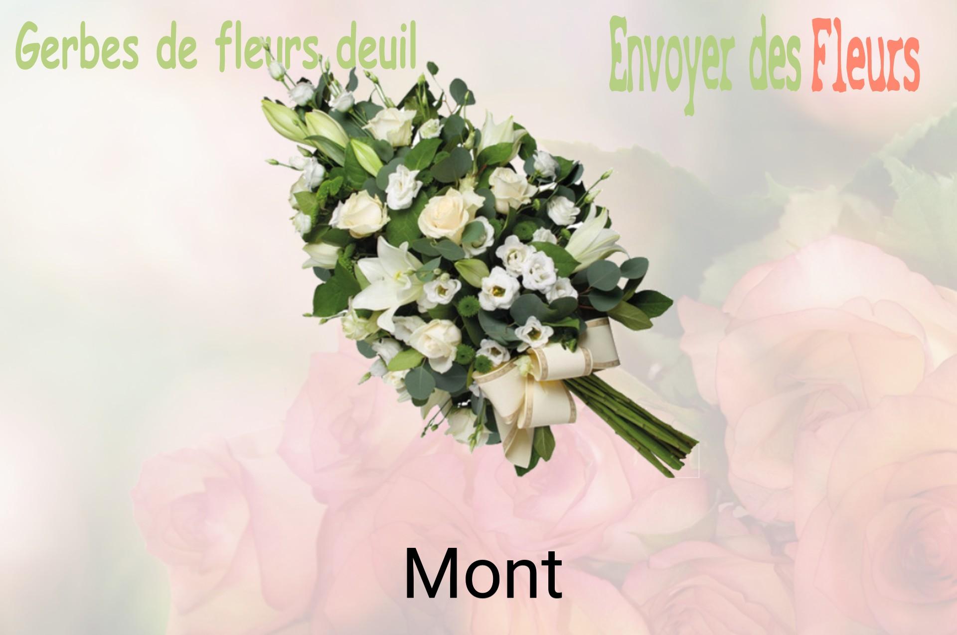 Gerbe de fleurs de deuil livrée à Mont